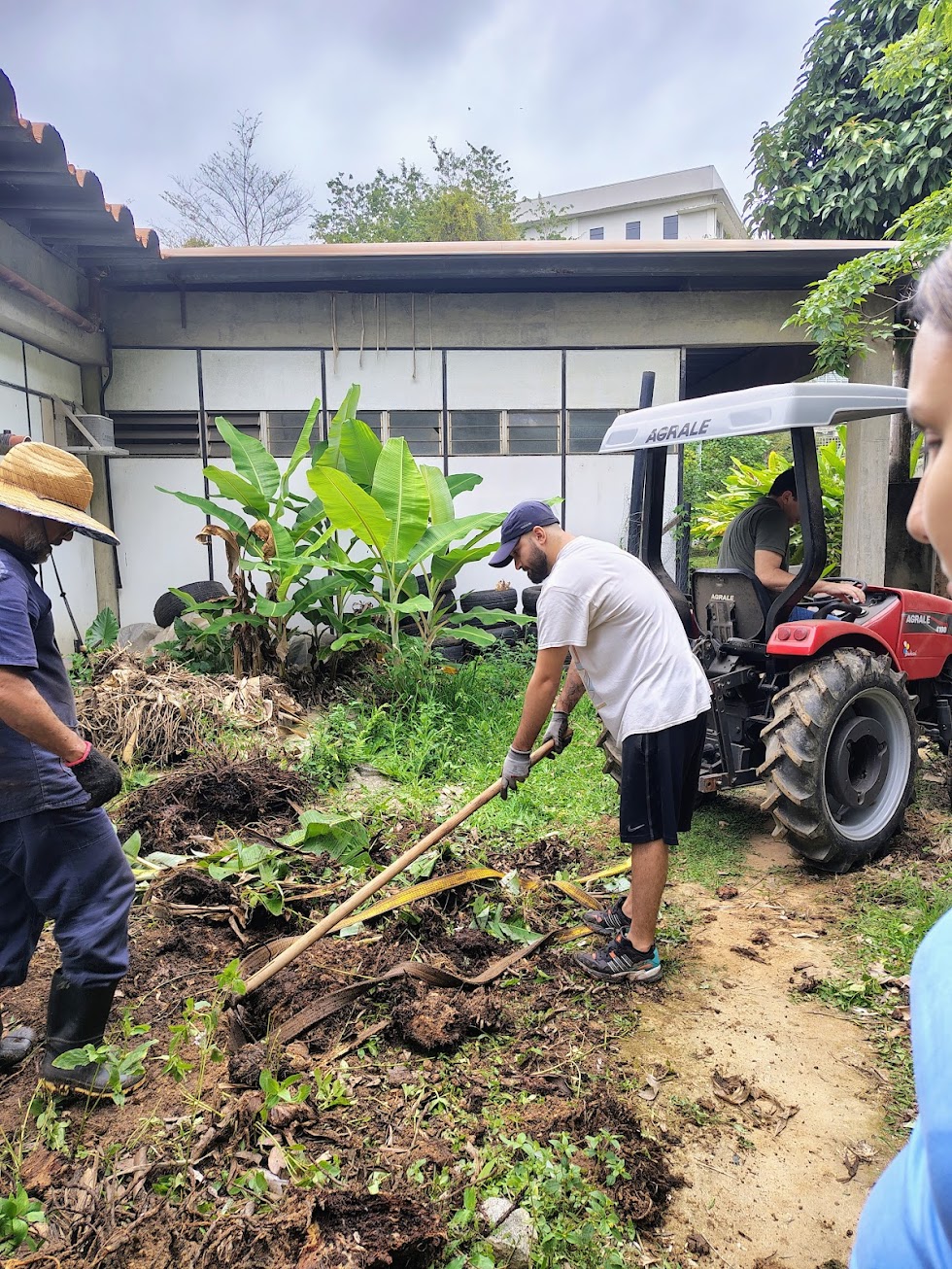 Área do LUMAS em processo de recuperação e implantação de canteiros